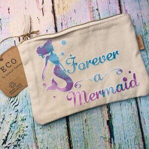 Forever A Mermaid Beach Ariel Tropical Pouch Make Up Bag ECO Recycled Cotton